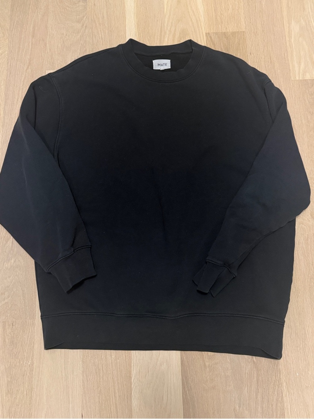 MATE the Label Women’s Black Crewneck Sweatshirt oversized size XS/S